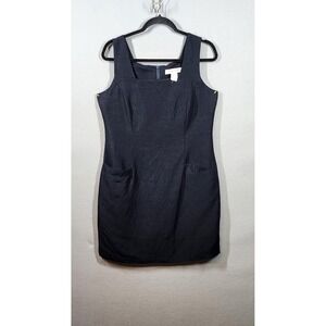 South‎ Dudley Dress Womens 12 Linen Blend Sleeveless Sheath Pockets Work Office